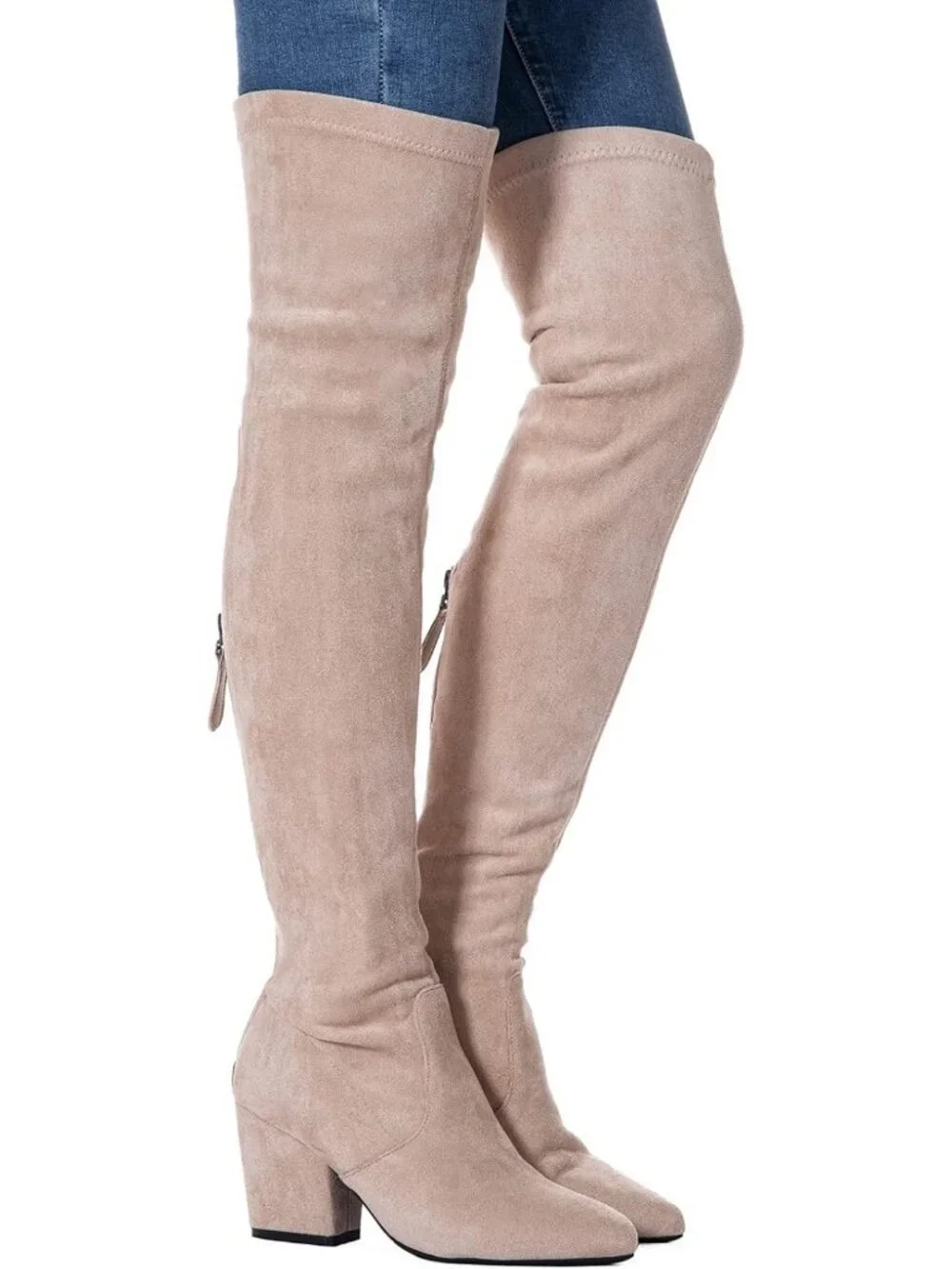 Stylish Over the Knee Suede Boots | Thigh High Block Heel | Winter Comfort